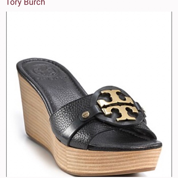 Tory Burch Shoes - Tory Burch Patti 3 Black Logo Wedges💕❤️